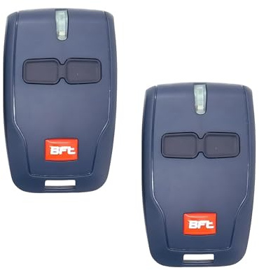 2PCS Télécommande 433MHz pour ouvre-porte BFT, remplacement pour Télécommande BFT Mitto 2, porte de garage 2 canaux avec porte-clés, compatible avec système de portail électrique MITTO B RCB02 12V