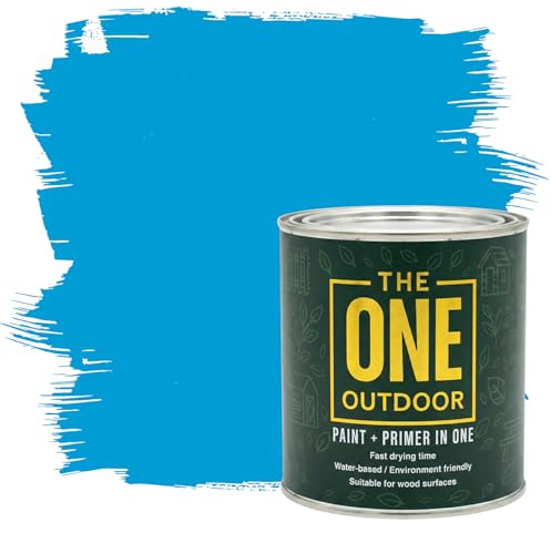 THE ONE Outdoor Paint - Mediteranian Blue, 2.5 Litre | Durable Exterior Paint for Wood, Metal & Masonry | Weather Resistant Finish
