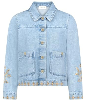 Cartoon Damen Jeansjacke mit Stickerei