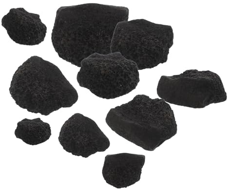 Luxshiny Natürliche Vulkansteine für Saunaofen Heizung 800g Schwarz mit Maximaler Wärmespeicherung und Formbeständigkeit für Traditionelle Dampfbad Massage zu Hause