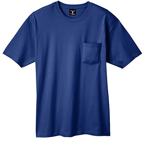 Hanes Beefy-T Men`s Pocket T-Shirt, 5190, 3XL, Deep Royal
