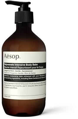 Aesop Rejuvenate Intensive Body Balm | Deeply Hydrate with Macadamia Nut Oil & Aloe Vera | Citrus, Vanilla, Woody Scent | 500 mL / 16.9 fl oz