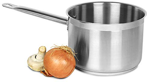 Genware Stainless Steel Deep Saucepan 4.4ltr | Commercial Sauce Pan, Saucepot, Stewpan