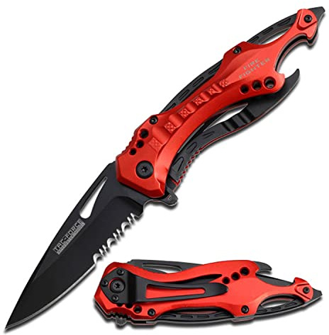 Tac Force Erwachsene Taschenmesser TF-705RD, Schwarze Klinge, L, TF-705RD