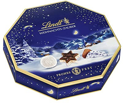 Lindt Schokolade Weihnachts-Zauber Pralinés , 2 x 100 g , 11 feinste Alpenvollmilch Pralinen mit weihnachtlichen Füllungen in 5 Sorten , Pralinen-Geschenk zu Weihnachten , Schokoladen-Geschenk