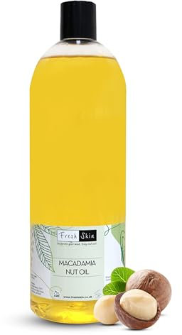 Freshskin Beauty LTD | Macadamia Nut Oil 1000ml (1 Litre) - 100% Pure & Natural Ideal For Dry Skin, Light Moisturiser, Hair, Skin, Face, Body, DIY Beauty & Massage Blends