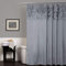 Lush Decor Lillian Duschvorhang, strukturiertes schimmerndes Kreis-Design, Badezimmer, 183 x 183 cm, Grau