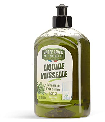 Maître Savon de Marseille, Liquide vaisselle peau sensible thym Ecolabel- 500ml