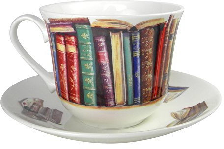Roy Kirkham Creative Writing Book Lovers Breakfast Tea cup and Saucer Set Fine Bone China by Roy Kirkham