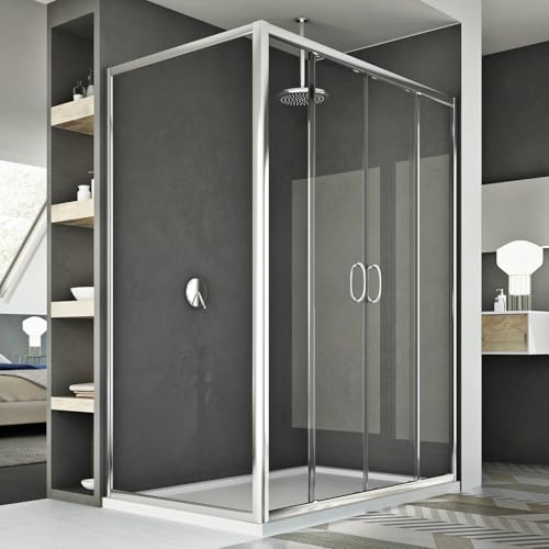 Idralite Replay Duo 2 Türen Duschkabine 170x75 cm H185 Klarglas