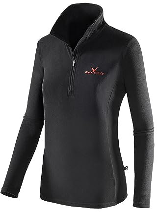 Black Crevice Damen Fleece Skirolli, schwarz/rot, 40