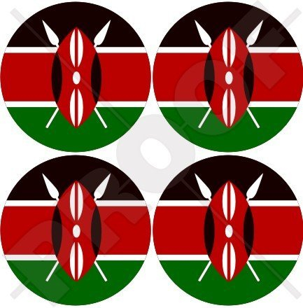 Kenia kenianische 50 mm (5,1 cm) Afrika, East African Vinyl bumper-helmet Sticker, Aufkleber X4