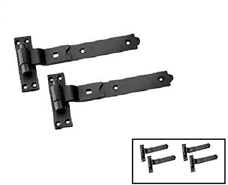 Gate Hinges Cranked 300m 12 2 x Pair Black Heavy Duty Hook and Band Hinge