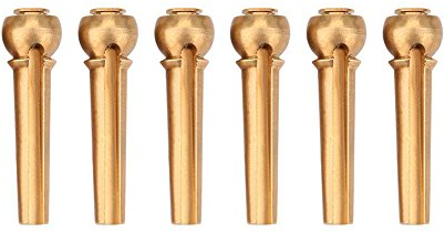 6 Stück Gitarre Pin, Messing Akustische Gitarre Brücke End Pin für Ukulele, E-Gitarre, Bass, Akustik und Westerngitarre(Gold)