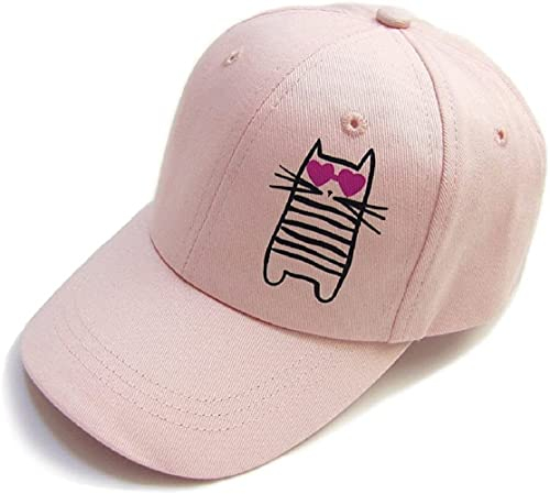 Mädchen-Baseballmütze Kinder-Sommer-Sonnenhüte mit niedlicher Hip-Hop-Katze (Tanzende Katze, 52 cm) 3-6 Jahre