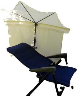 holly shadow NEU - SONNENFÄCHERSCHIRM KOSTENLOSEN 2 Test Klettband Volant - (30 €) Farbe Natur + SCHIRMSTAB + EDELSTAHLHALTERUNG - Made in Baden WÜRTTEMBERG -
