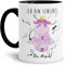 Nilpferd-Tasse mit Spruch Ich bin sensibel du Arsch! - Kaffeetasse/Mug/Cup/Süß/Innen & Henkel Schwarz