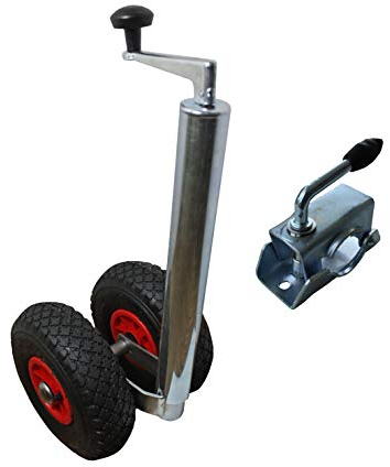 STRICKER-ROLLEN Zwillingsstützrad Anhänger 48mm Doppel Stützrad mit Luftreifen 260x85mm