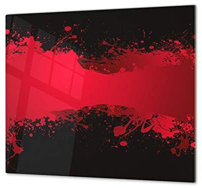 Tagliere in VETRO temperato – Proteggi-piano di lavoro e spianatoia – Copri-piano cottura – pezzo UNICO (60x52cm) o DUE pezzi (30x52cm ognuno); D01 Serie Astratta: Arte astratta 49