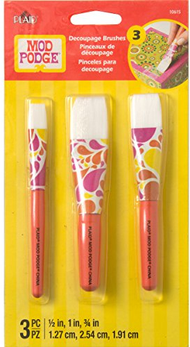 Mod Podge Lot de 3 brosses à manche court