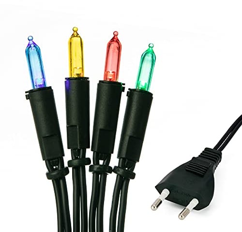 hellum Lichterkette 20 LED bunt Indoor 8,85 m Lichtlänge 1,5 m Zuleitung Deko Beleuchtung Garten Party 577662