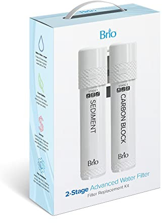 Brio - Kit di ricambio per filtro dell'acqua a 2 stadi, per modelli con UVF2-1500 galloni
