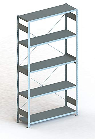 Steckregal aus Metall - Stecksystem Lagerregal 250 x 130 cm - 40 cm tief verzinkt - Fachlast 230 Kg
