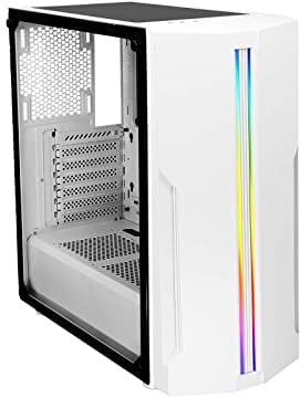 Xilence Xilent Blade X512.W.RGB Gaming PC Gehäuse, RGB ATX Midi Tower, weiß/schwarz