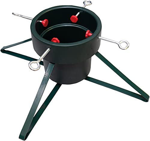 St Helens Home & Garden Christmas Tree Stand - With 4 legs, 4 screw clamps and water tank - Ensure that your Christmas tree stays upright, secure and watered (Real Trees up to 2.4m Tall)