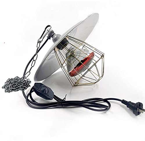 Aprilhp Wärmelampe für Kaninchen Küken, Rotlichtlampe Wärmelampe mit Einstellbare Temperatur und 250w Glühbirne, Praktische Heizlampe für Lämmer Ferkel und Welpen, Ideal zum Warmhalten im Winter