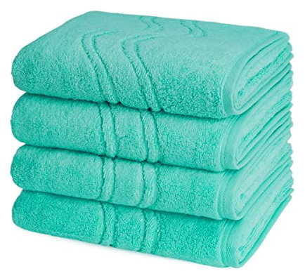 Ross - 4 teiliges Frottier-Set - Cashmere Feeling (4 X Handtuch im Set) - 520 g/m2 - Baumwolle - Walkfrottee - saugstark - weich und flauschig - Bleached Aqua