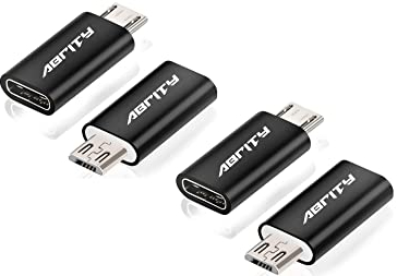 Lot de 4 adaptateurs Micro USB vers USB C - Adaptateur de Charge pour Batterie Externe, Appareil Photo, contrôleur