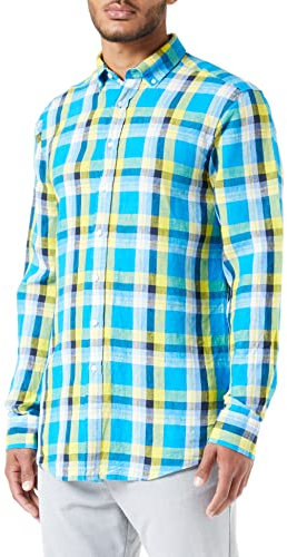 Seidensticker Men's Regular Fit Langarm Hemd Shirt, Türkis, 43