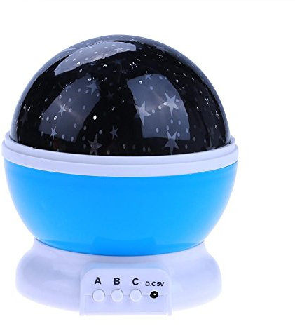 RMENGZHOUXI Proiettore rotante Starry Night Lamp proiezione LED luci regalo di Natale (blu)