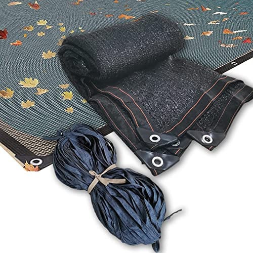 GOJLEX Rete di copertura per piscina con corda, rettangolare, per piscine interrate, invernali, fuori terra, con bordo di rinforzo, tagliabile (5 x 12 m)