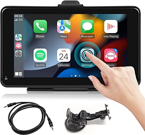 7 Zoll Touchscreen Autoradio mit CarPlay, Android Auto, Bluetooth und SpiegelLink Für LKW, Wohnmobile und Campingautos, Speicherkarte und Saugnapfhalterung