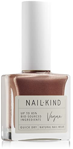 NAILKIND Pearlescent Brown Nail Polish - Miami Peach - Brown High-Gloss Nail Varnish - Vegan Nail Lacquer - Peta Certified Cruelty Free - Quick Drying Long Lasting - Chip Resistant Manicure - 8ml