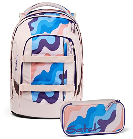 Satch Pack Schulrucksack Set 2tlg. mit Schlamperbox (Candy Clouds)