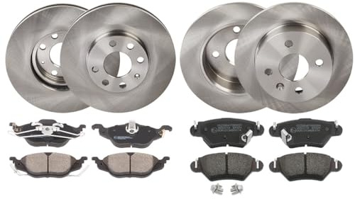 RIDEX Bremsenset Vorne Hinten 256 240mm Bremsscheiben und Bremsbeläge für OPEL Astra G CC (T98) Belüftet