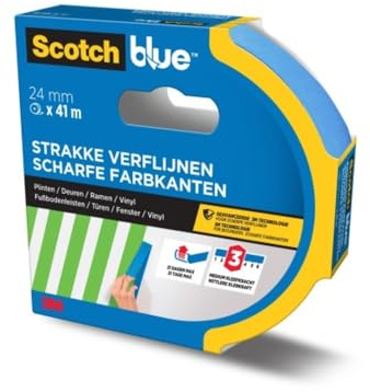 ScotchBlueRuban de masquage de Peinture Finitions Parfaites, 24 mm x 41 m - Scotch Ruban Adhésif Premium pour des Bords de Couleur Nets, Intérieur et Extérieur, PEFC Controlled Sources