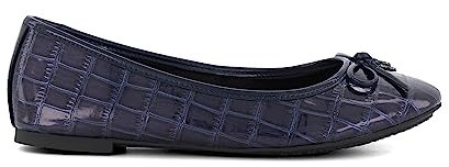 Dune Ladies Hallo Charm-Detail Ballet Shoes Size UK 6 Flat Heel Ballet Pumps Navy