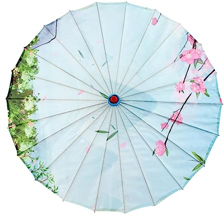 harayaa Chinesischer Regenschirm aus geöltem Papier, klassischer Tanz-Sonnenschirm, Tanz-Requisiten, Bambus-Seidenschirm für Kostüme, Party-Dekoration,