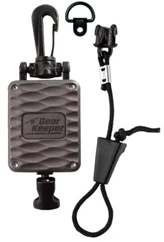 Gear Keeper Aluminum CB Radio Microphone Keeper - Retractable Mic Holder With Snap Clip Mount for Truck Radio - CB Radio Accessories With Lanyard & Mounting Hardware - USA Made (Grey)