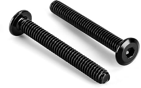 Tornillos de cabeza plana M8 x 50 mm, pernos avellanados para muebles, sillas, mesa, escritorio, cuna, cama, acero inoxidable 304, acabado negro, totalmente roscado, 10 unidades