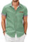 COOFANDY Shirts for Men Adult Mens Shirts Short Sleeve Plain Denim Work Shirt Business Casual Button Down Shirt Regular Fit Celadon Green 3XL