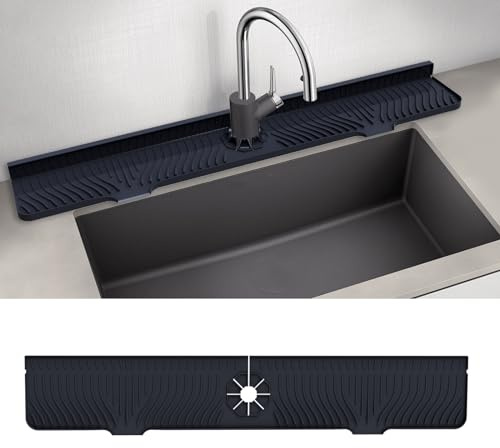 deaunbr Spritzschutz für die Spüle, Silikon-Material, schützt den Griff des Wasserhahns vor Tropfwasser, Wasserhahn-Matte, Spritzfänger, vielseitig einsetzbar für Küchenspüle, Badezimmer, Waschbecken