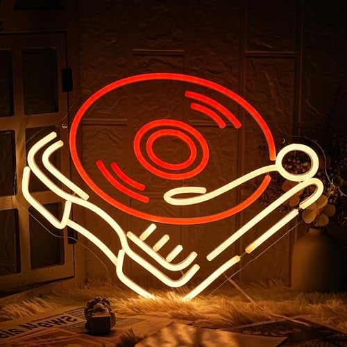 LMSIGNLY Letrero de neón retro rojo cálido para decoración de estudio de música, letrero de neón para decoración de estudio de música, música en vivo, letrero de luz de neón para decoración de