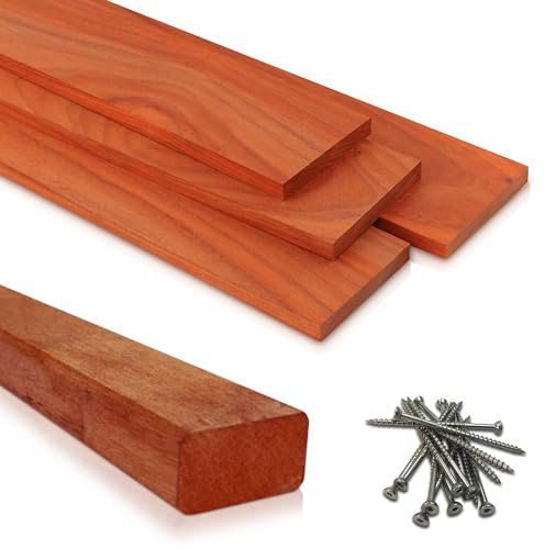 PARTERREX™ - Kit de 10m² terrasse bois exotique PADOUK classe 5 - Lambourdes + Lames + vis + transport. classe 5 idem à l'ipé et cumaru