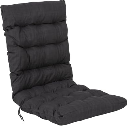 PATIO Hochlehner Auflage grau Milos 120 x 50 Sitzauflage Gartenstuhl Stapelstuhl mit Schnüren Stoffgürtel Stuhlpolster