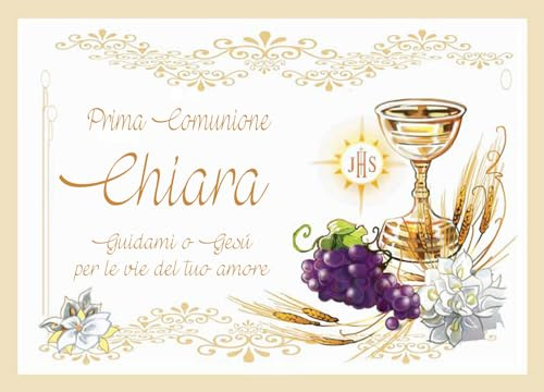 Cialda Topper Torta PRIMA COMUNIONE personalizzabile nome 20x30cm FIBRA VEGETALE